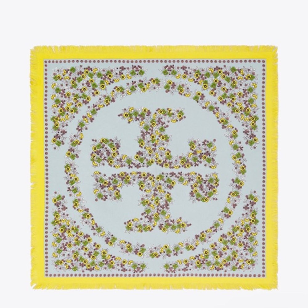TORY BURCH Wallpaper Floral Silk Neckerchief